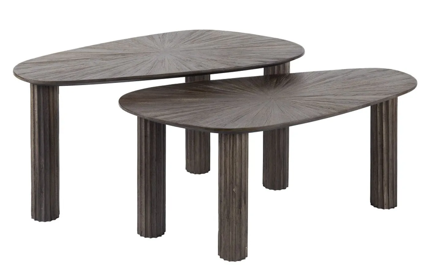 Couchtisch Set Naru | 2-teilig | Teakholz massiv | Espresso