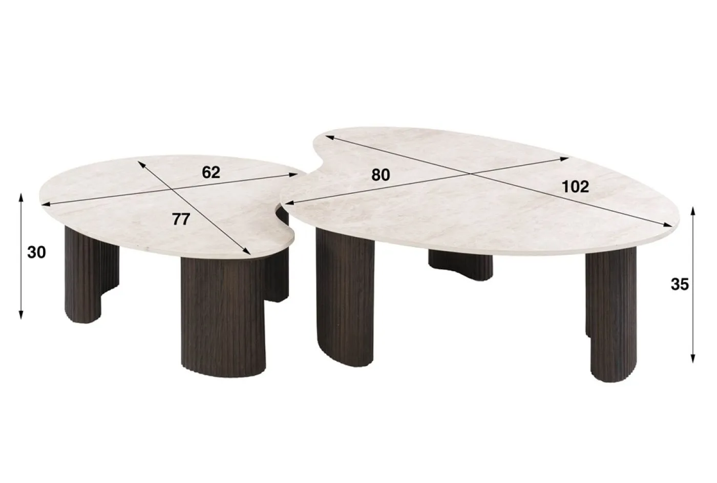 Couchtisch Set Sienna | 2-teilig | 3D Keramik | Taj Mahal