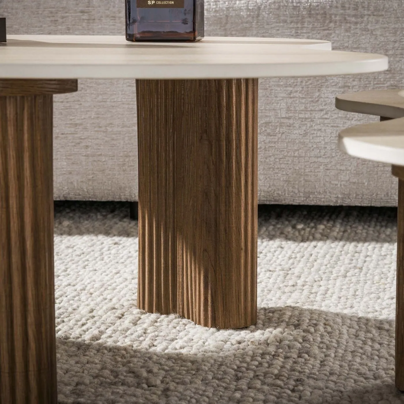 Couchtisch Set Sienna | 2-teilig | 3D Keramik | Travertinoptik