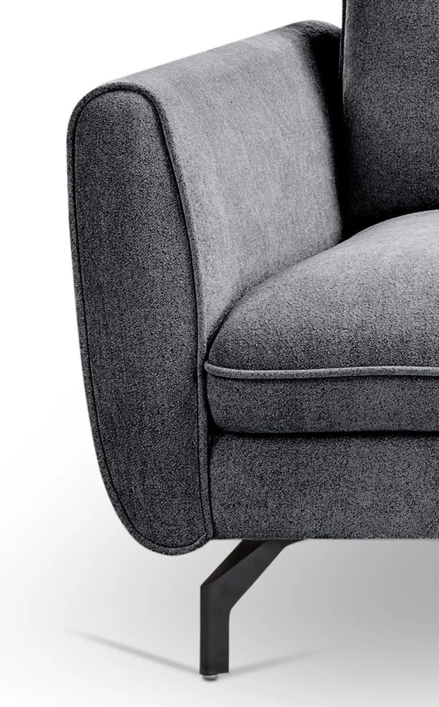 Ecksofa Toronto L-Form rechts | 259cm | Webstoff | grau