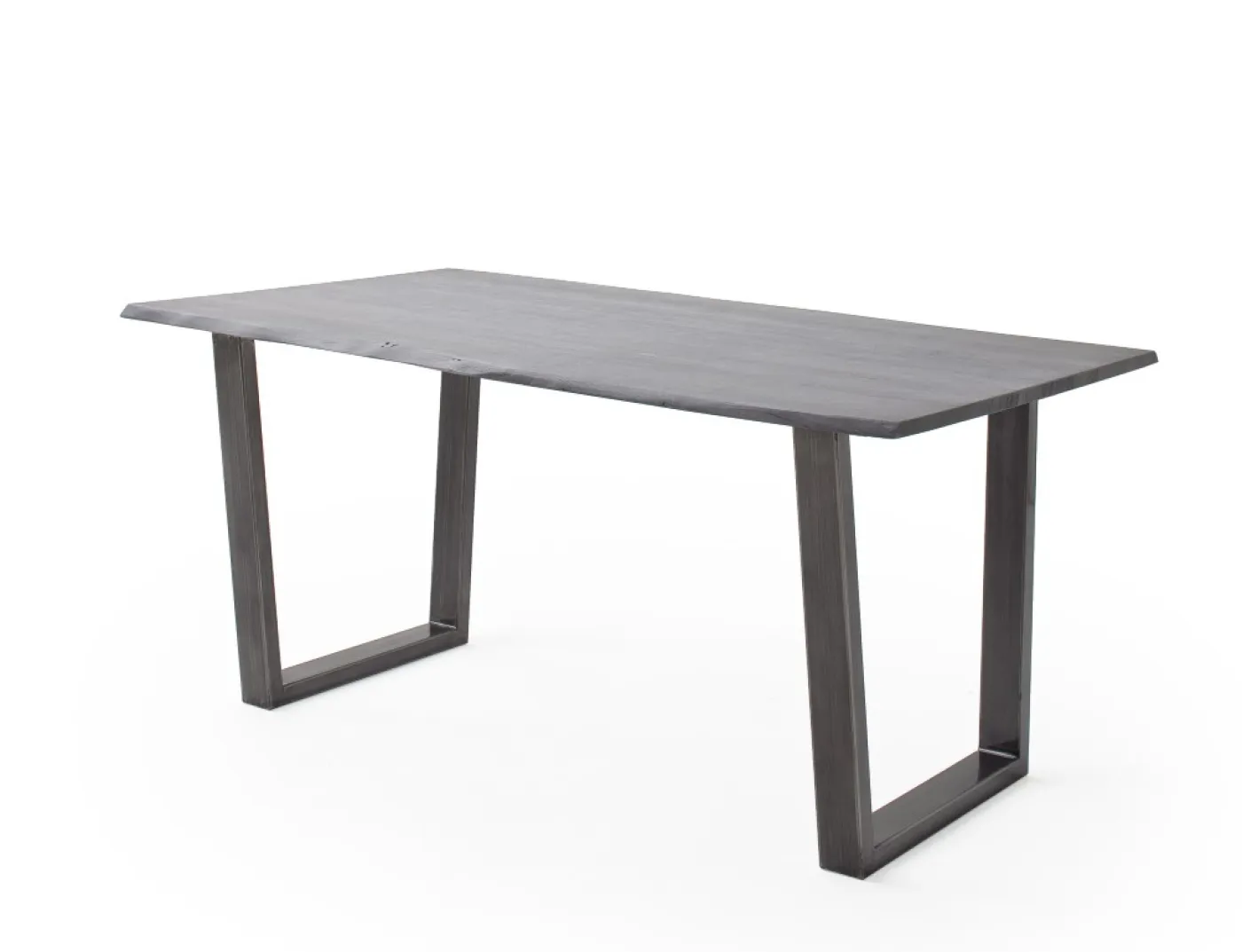 Esstisch Calabria | Akazie massiv | T-Gestell | grau / antik gewischt | 160 x 90-Tischplatte 2,5 cm