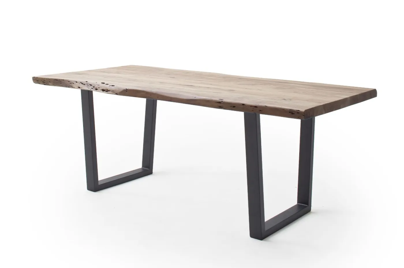 Esstisch Calabria | Akazie massiv | T-Gestell |natur/ anthrazit | 220 x 100 -Tischplatte 5,5 cm