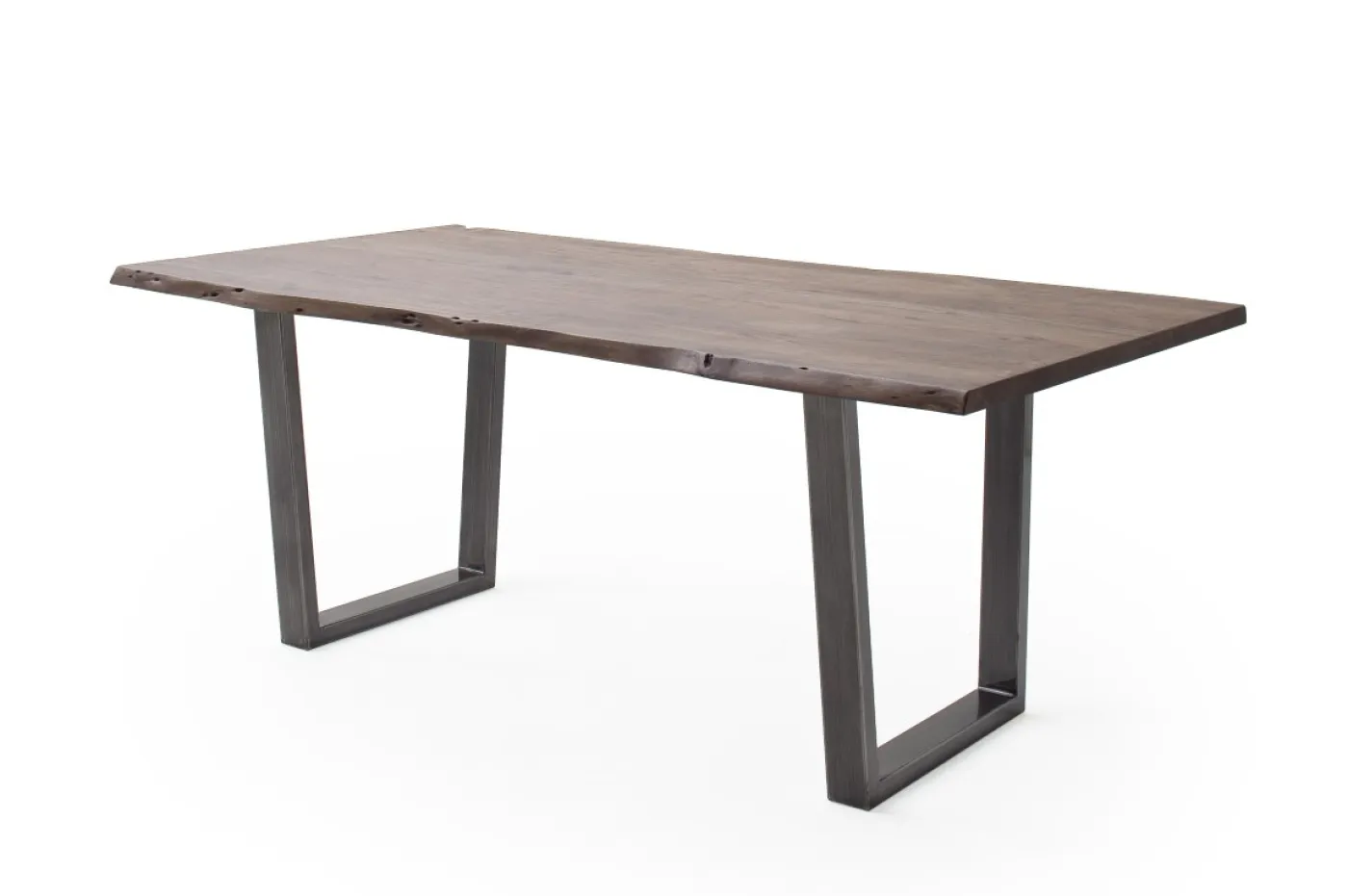 Esstisch Calabria | Akazie massiv | T-Gestell | walnuss / antik gewischt | 180 x 90-Tischplatte 2,5 cm