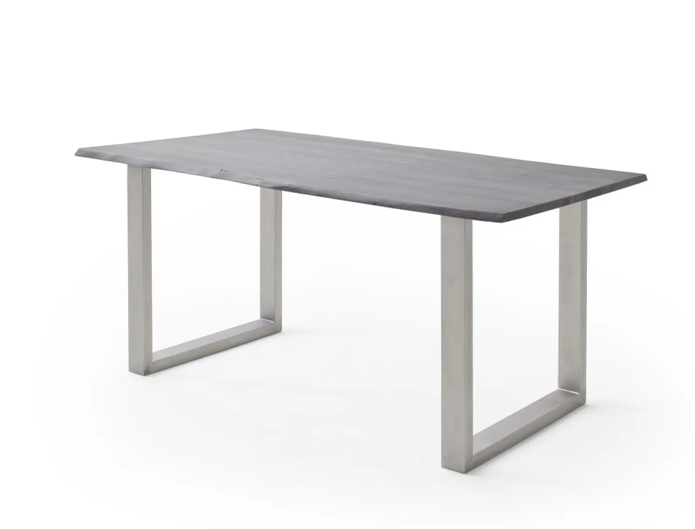 Esstisch Calabria | Akazie massiv | U-Gestell Edelstahl | 160/180/200/220/240 | grau | verschiedene Größen