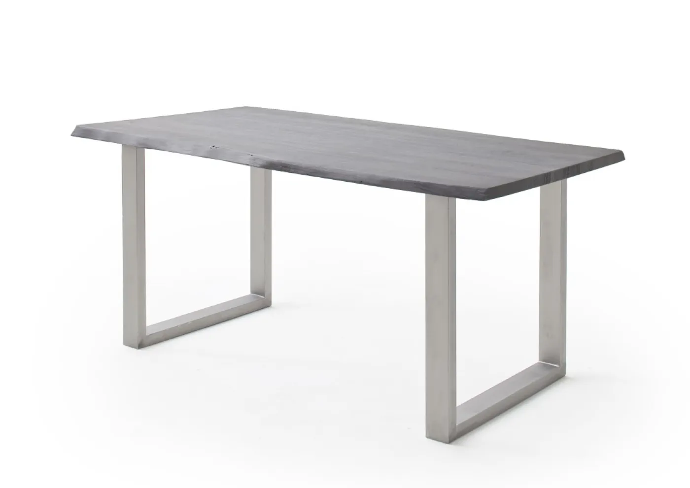 Esstisch Calabria | Akazie massiv | U-Gestell Edelstahl | 160/180/200/220/240 | grau | verschiedene Größen