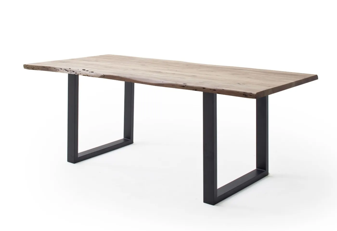 Esstisch Calabria | Akazie massiv | U-Gestell | natur / anthrazit | 200 x 100 -Tischplatte 3,5 cm