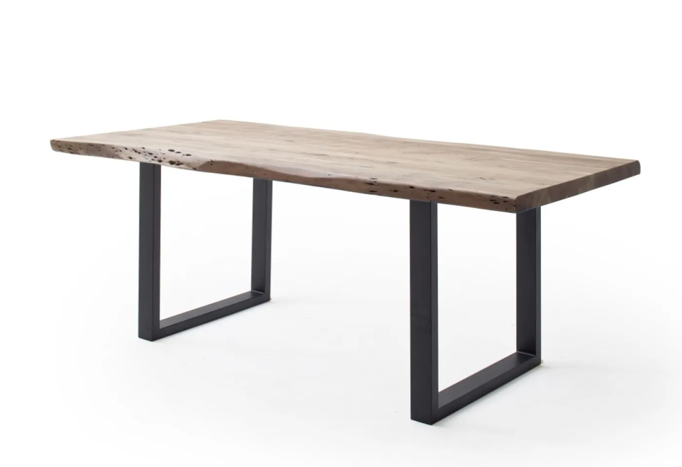 Esstisch Calabria | Akazie massiv | U-Gestell | natur / anthrazit | 240 x 100-Tischplatte 5,5 cm