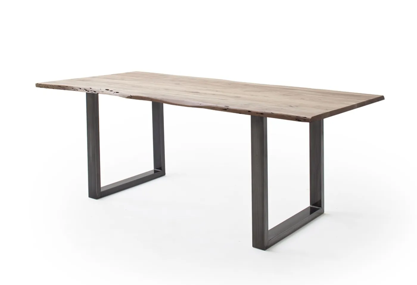 Esstisch Calabria | Akazie massiv | U-Gestell | natur / antik gewischt |160 x 90-Tischplatte 2,5 cm