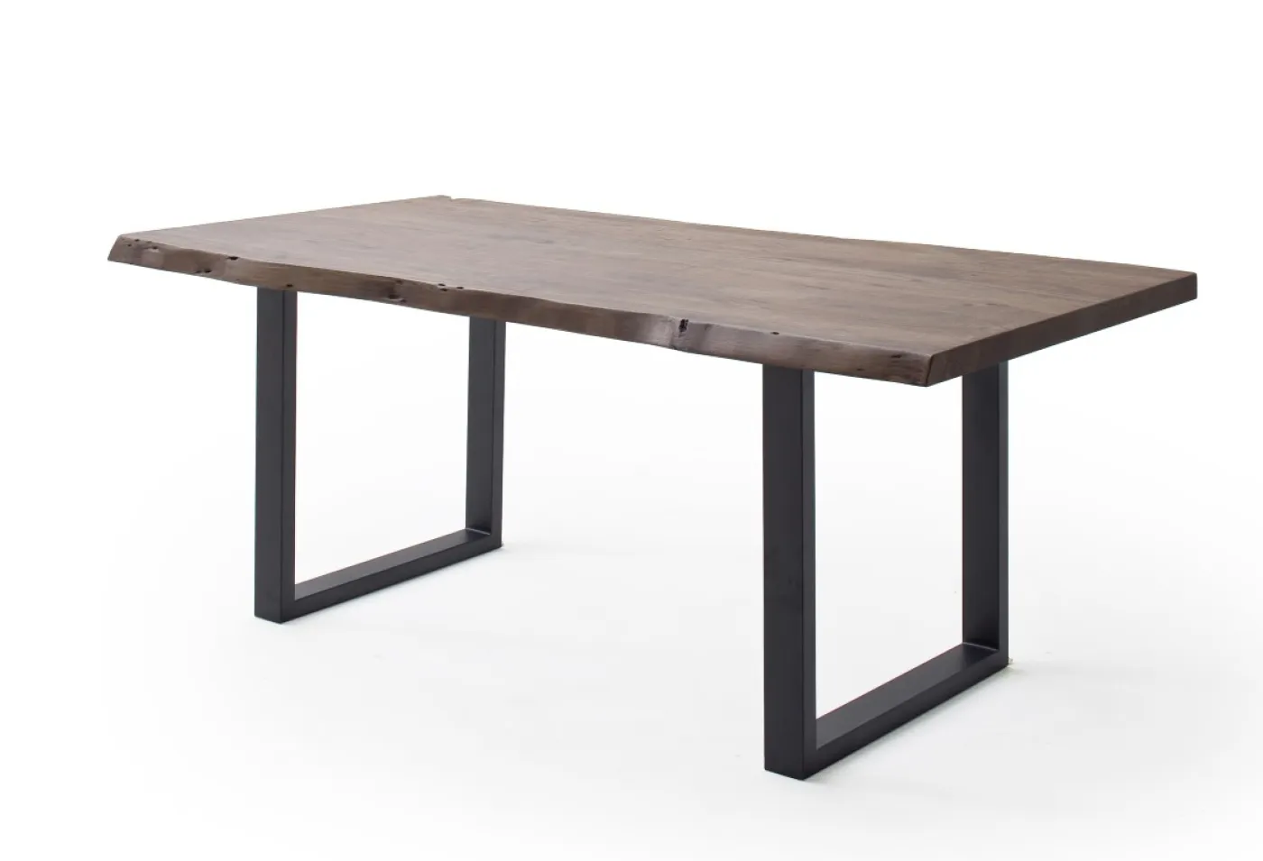 Esstisch Calabria | Akazie massiv | U-Gestell | Walnuss / antik gewischt | 240 x 100-Tischplatte 5,5 cm