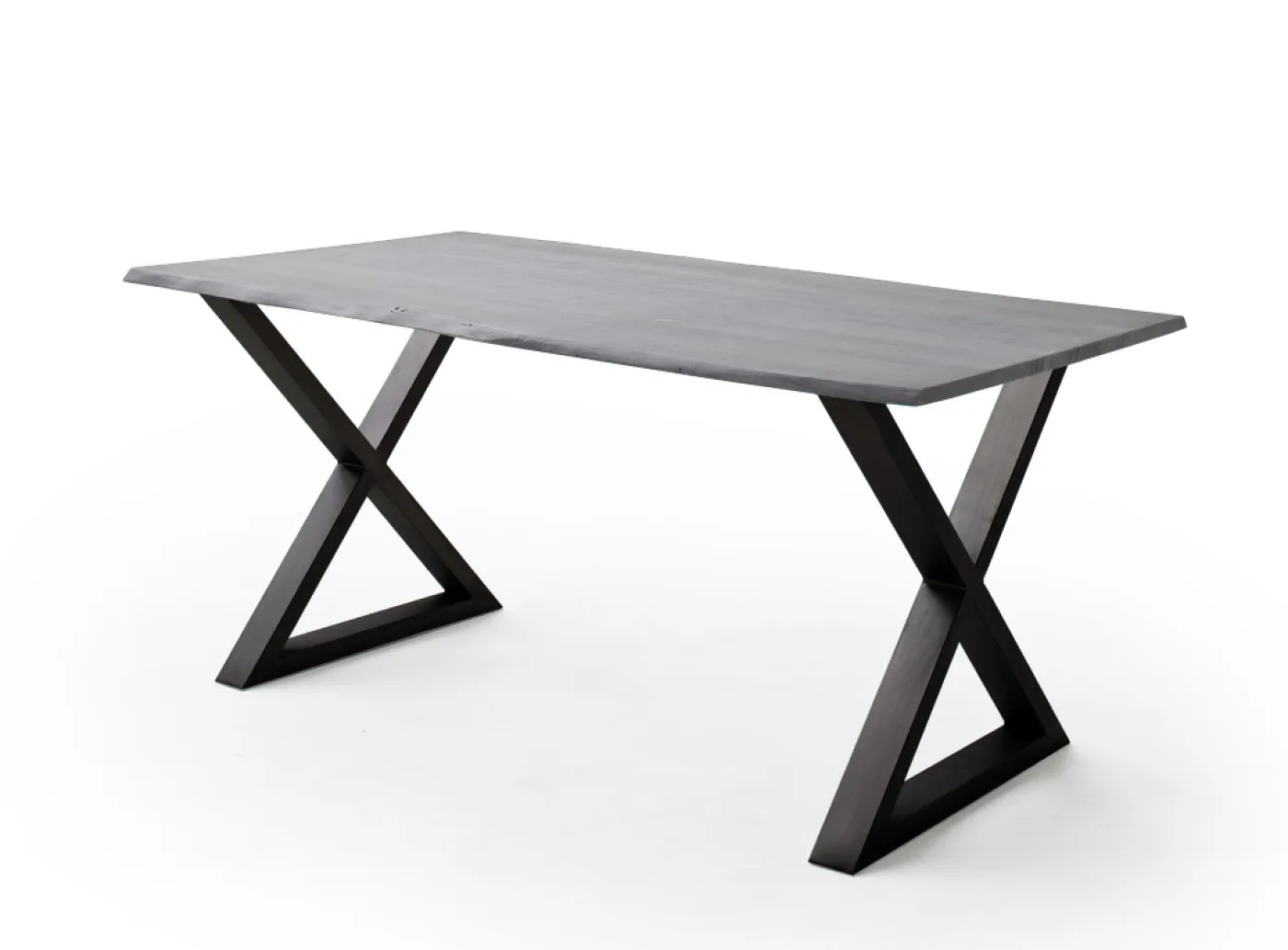 Esstisch Calabria | Akazie massiv | X-Gestell | 160/180/200/220/240 | grau / anthrazit | verschiedene Größen