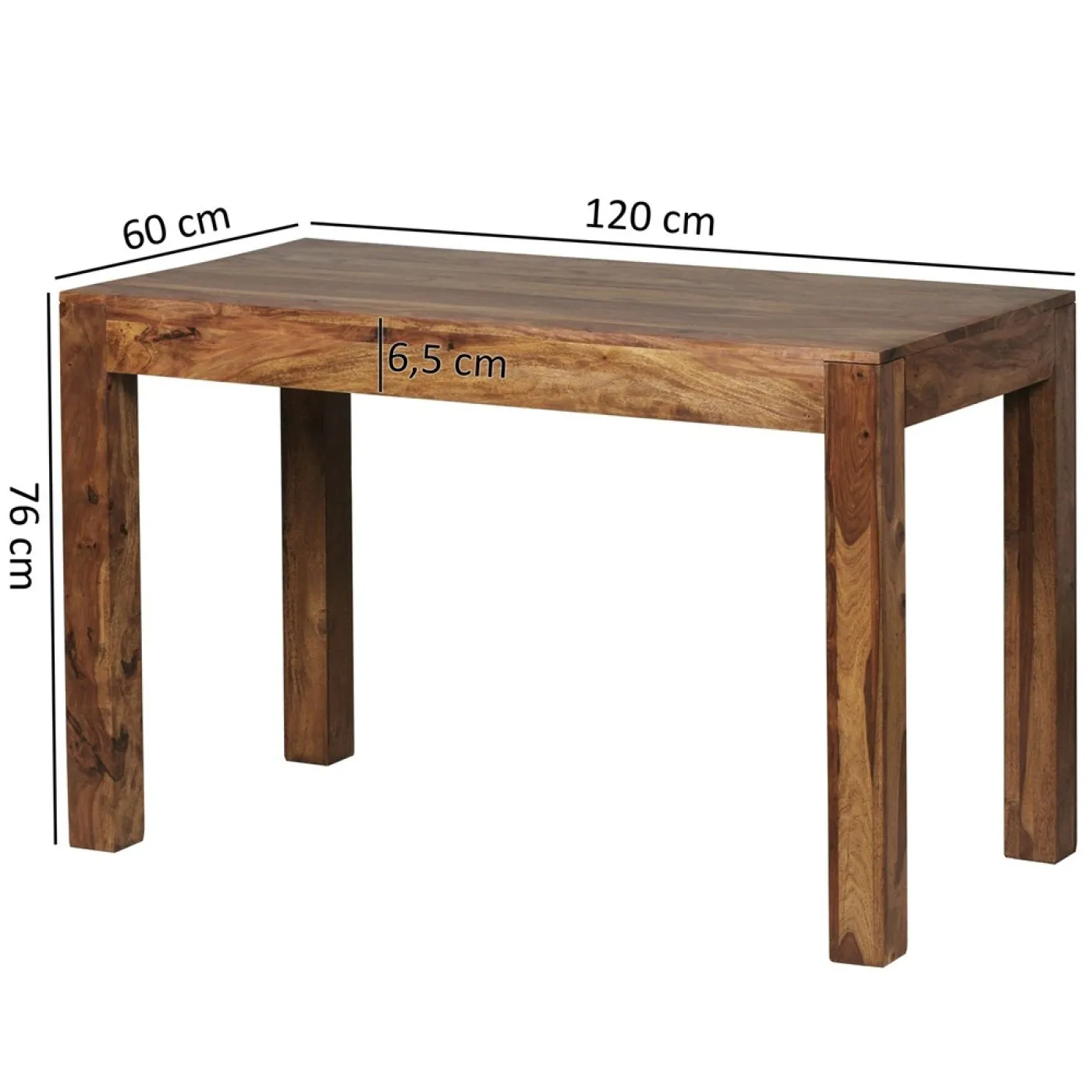 Esstisch Mibia | Sheesham Holz massiv | dunkelbraun | 120x60