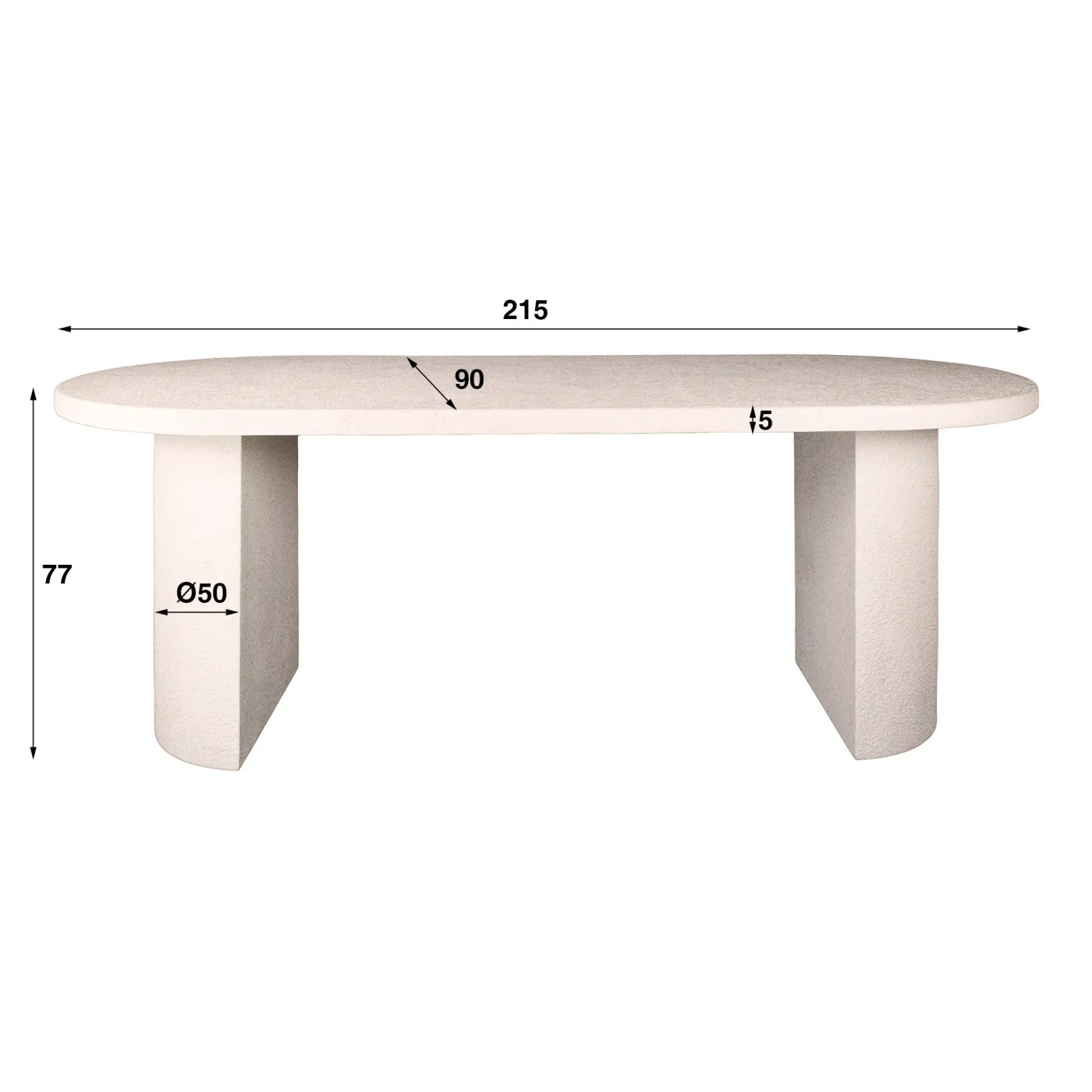 Esstisch Shiro | Mamorkomposit | Cremeweiß | 215cm