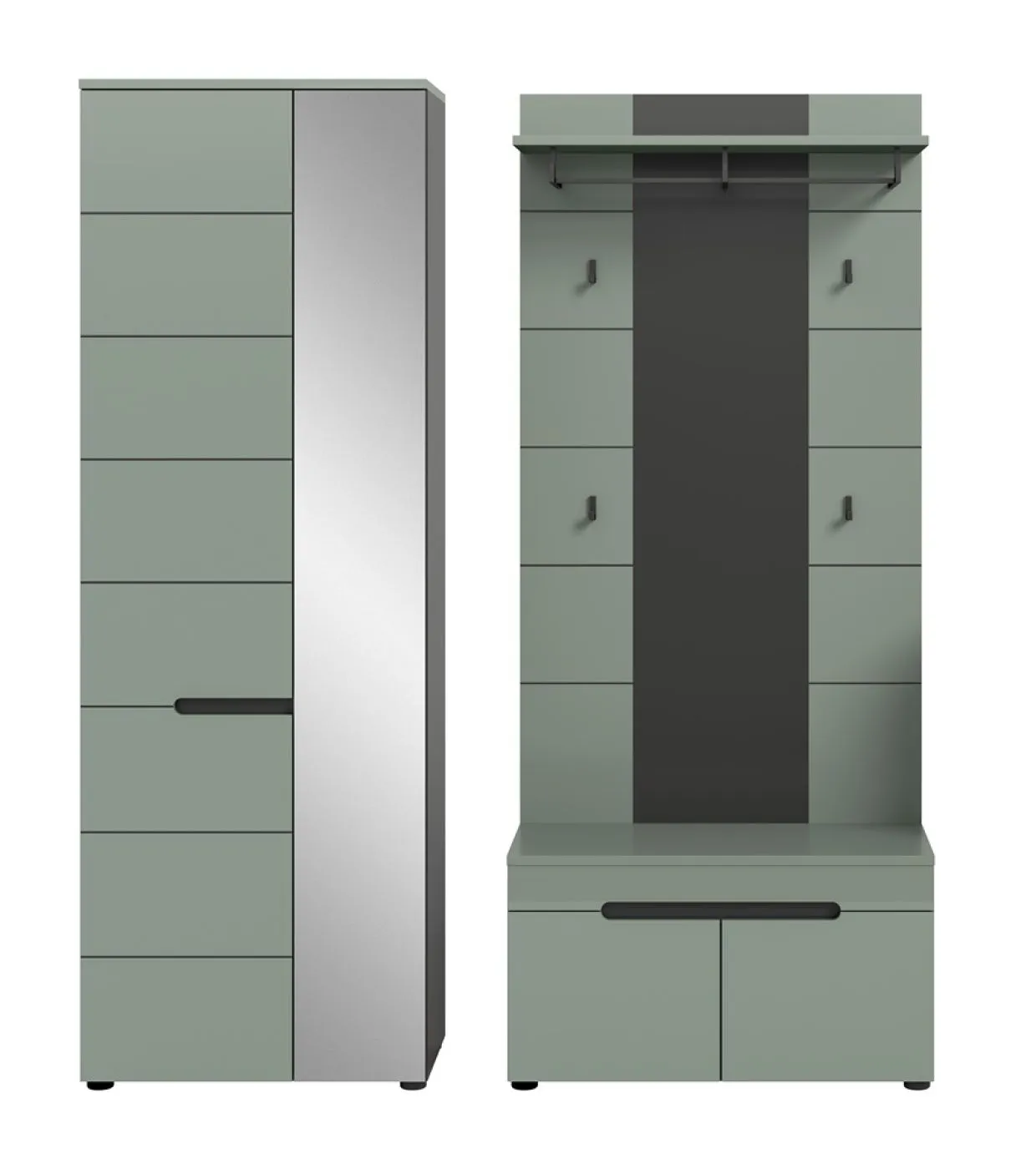 Garderoben-Set Canu 1 | Basalt grau / Smoke Green | 3-teilig