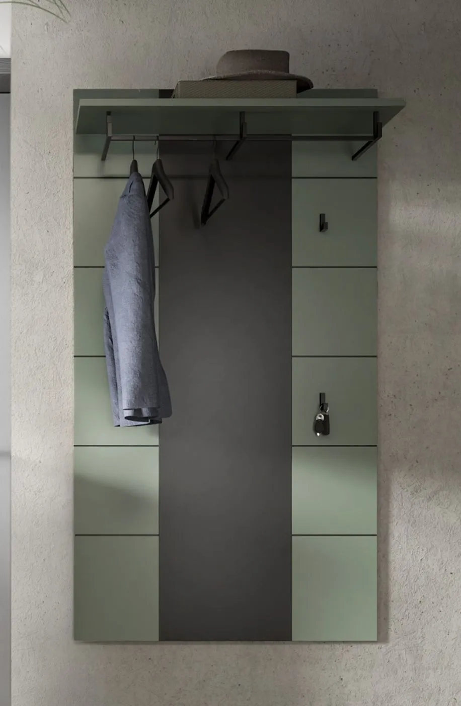 Garderoben-Set Canu 1 | Basalt grau / Smoke Green | 4-teilig