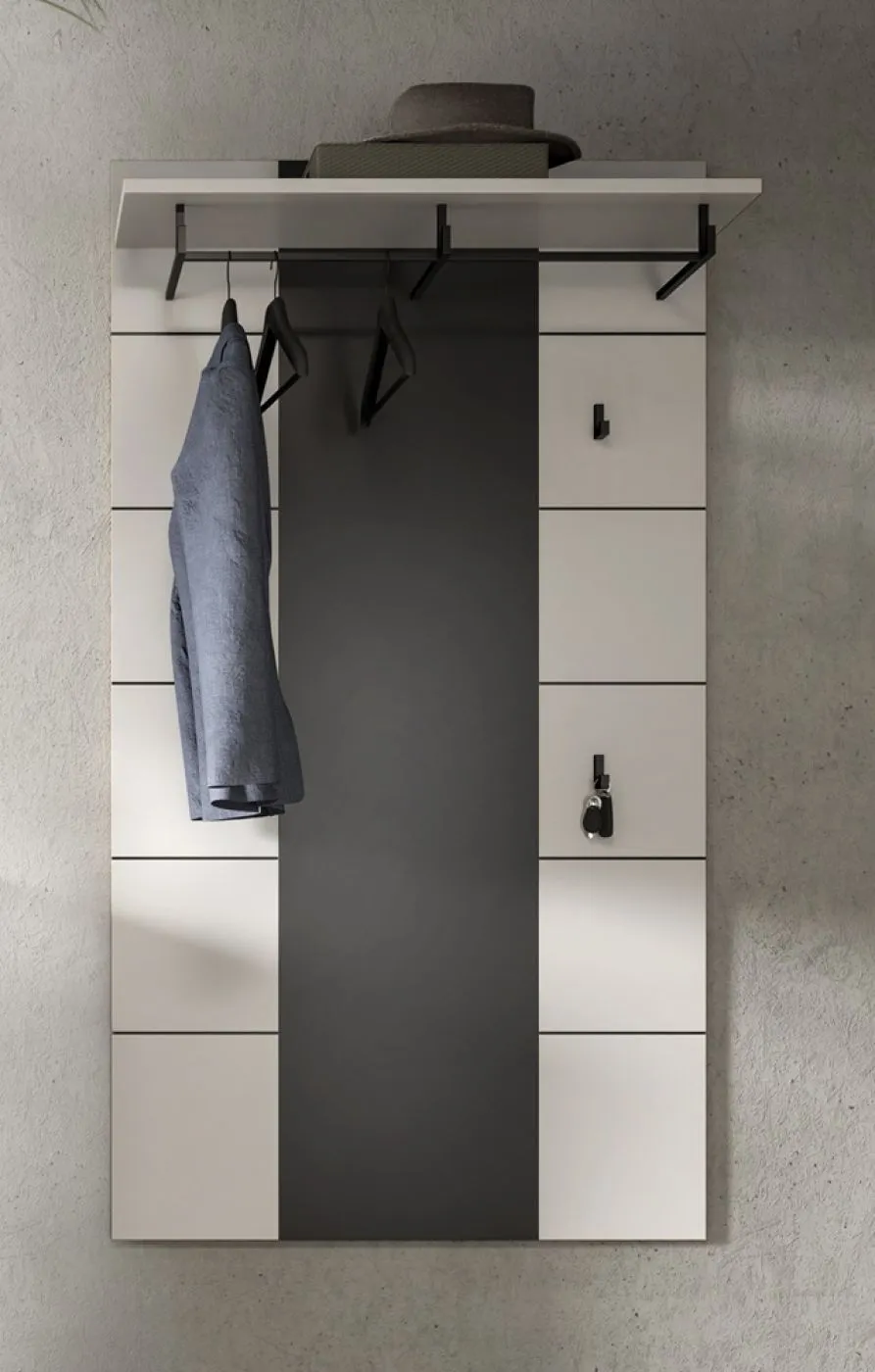 Garderoben-Set Canu 1 | Basalt grau / Weiß | 4-teilig ohne