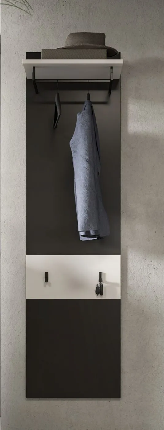 Garderoben-Set Canu 4 | Basalt grau / Weiß | 3-teilig