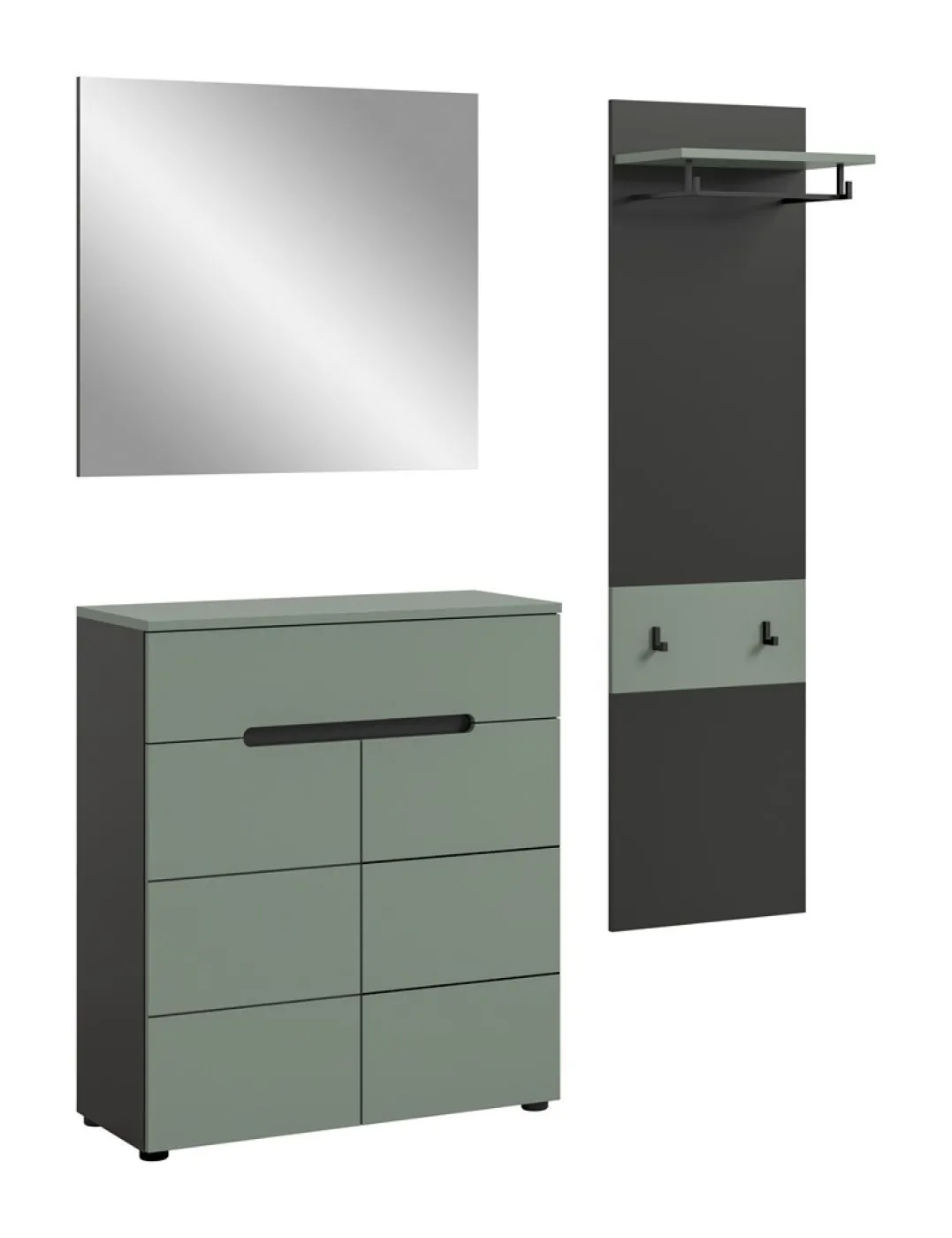 Garderoben-Set Canu 5 | Basalt grau / Smoke Green | 3-teilig
