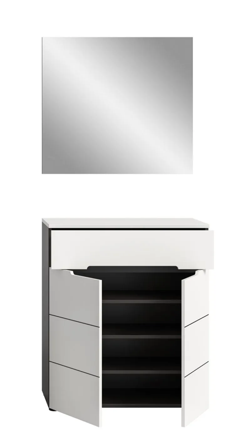 Garderoben-Set Canu | Basalt grau / Weiß | 2-teilig