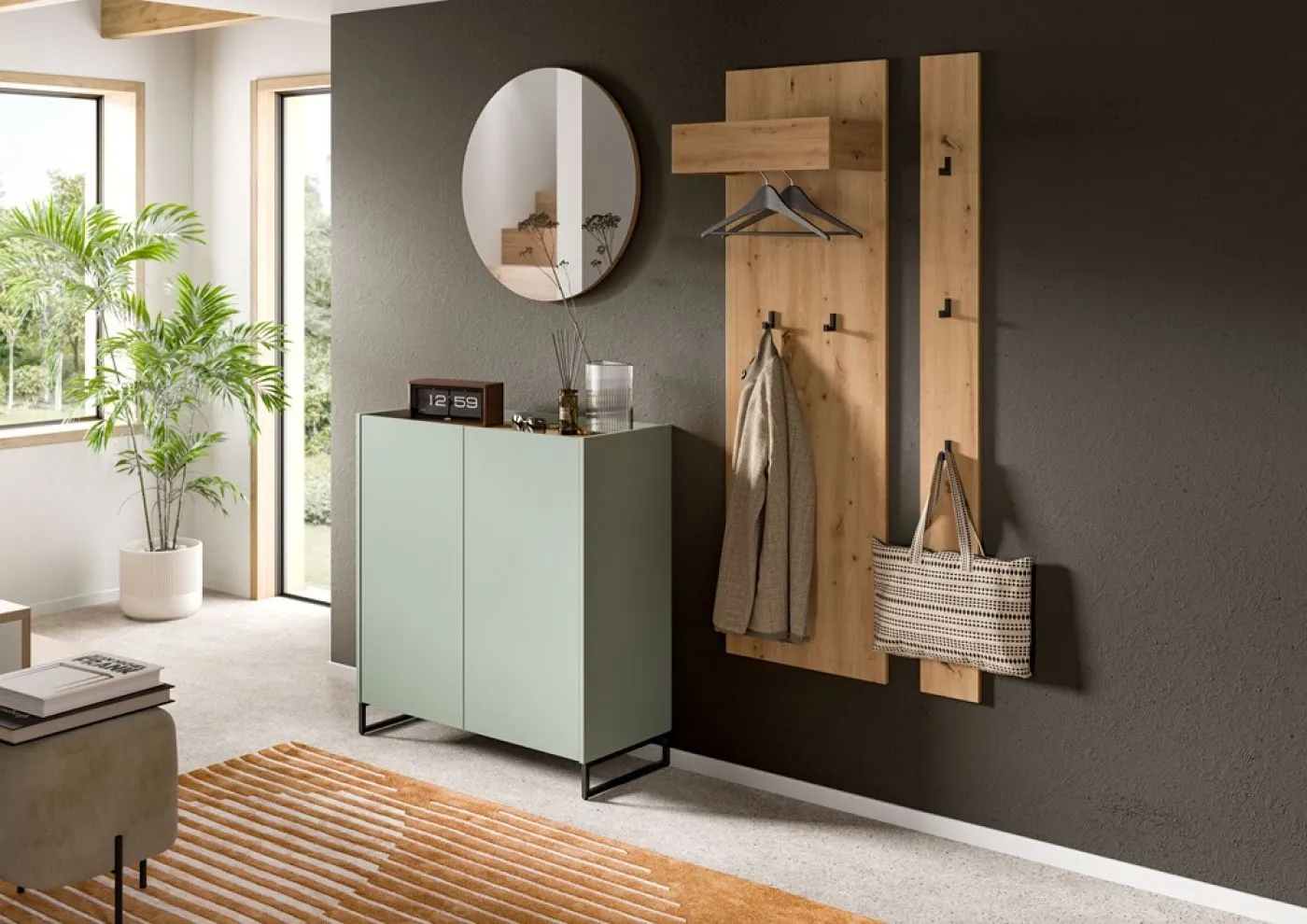 Garderoben-Set Drive 2 | Salbei / Artisan Oak | 4-teilig