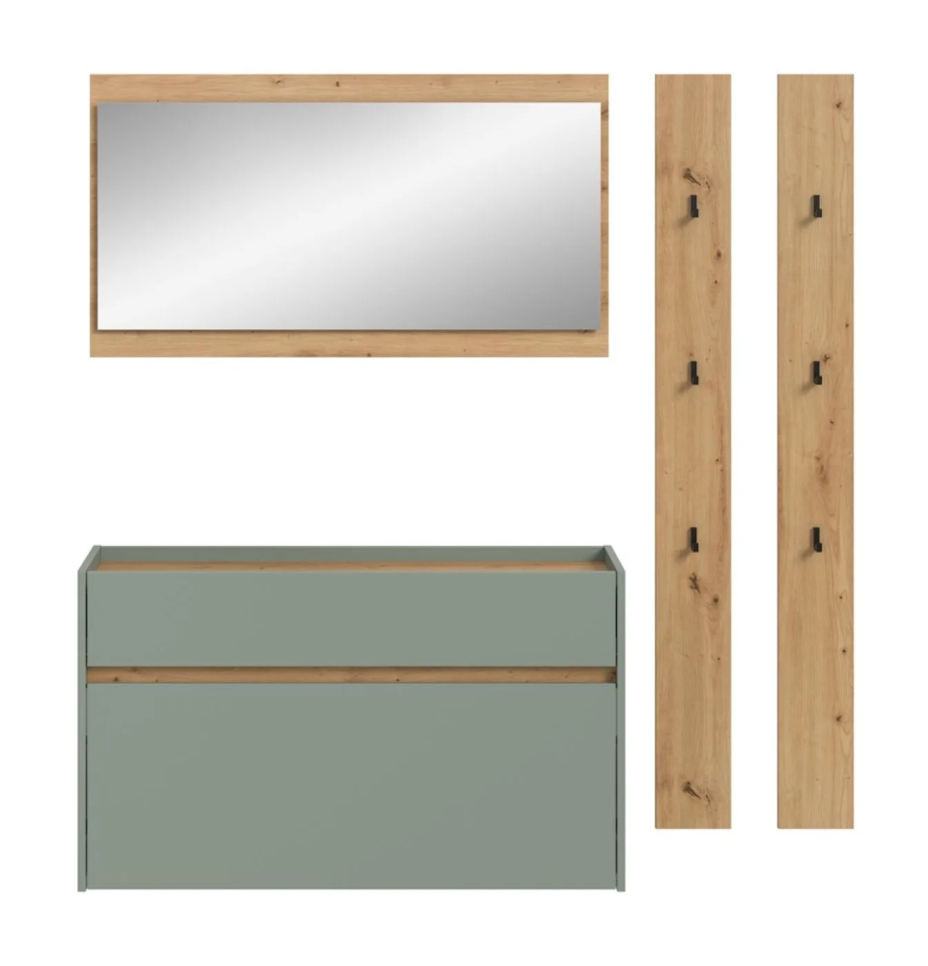 Garderoben-Set Drive 3 | Salbei / Artisan Oak | 4-teilig