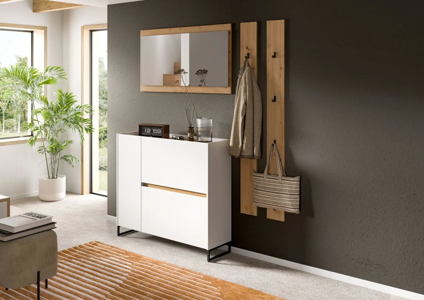 Garderoben-Set Drive 4 | weiß / Artisan Oak | 4-teilig