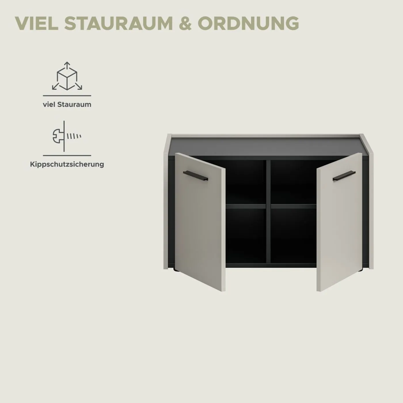 Garderoben-Set Emil | Kaschmir / schwarz | 4-teilig