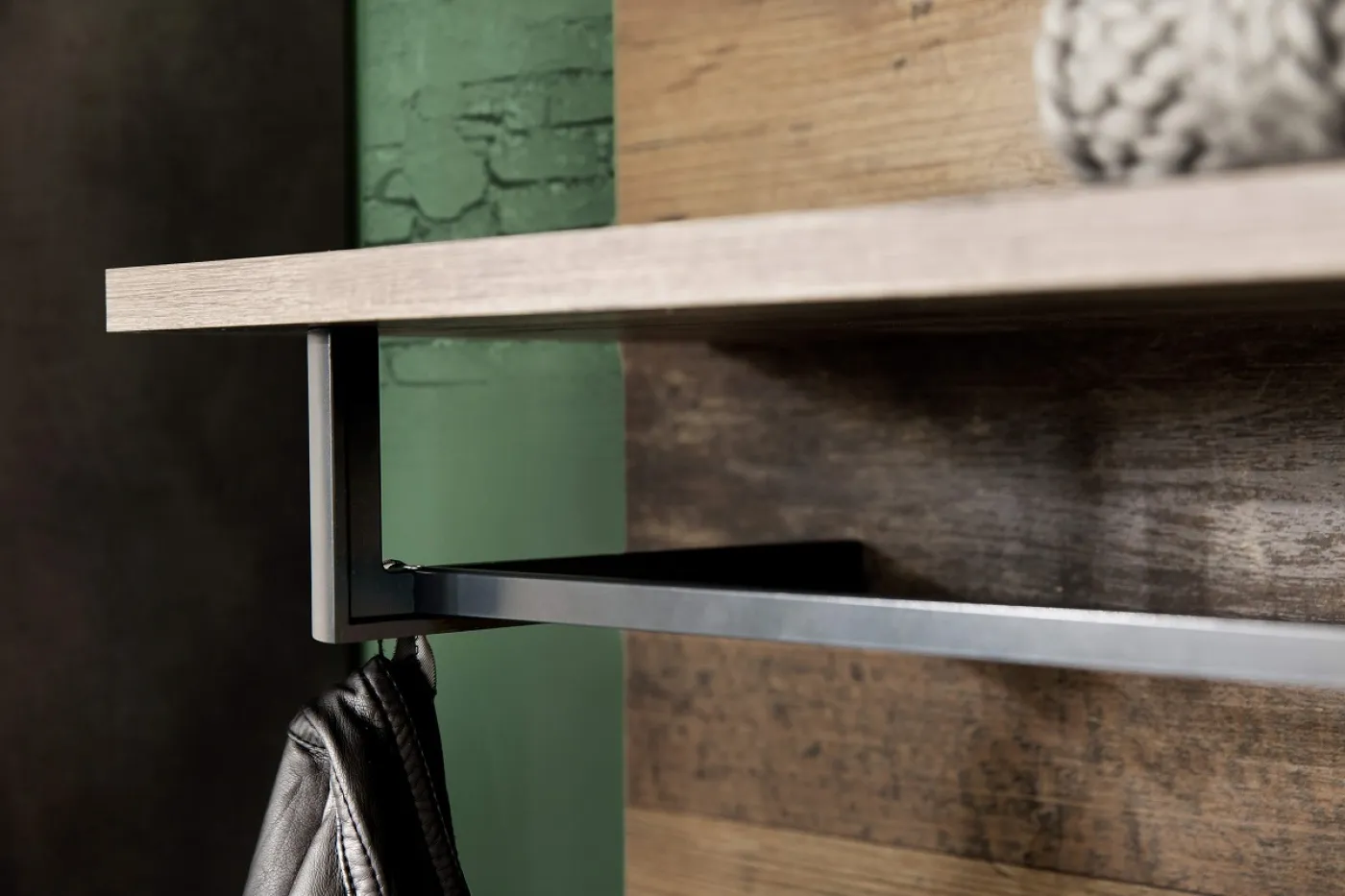 Garderoben-Set Indy 1 | Old Used Wood / Matera grau | 3-teilig | Shabby Look ohne Sitzkissen