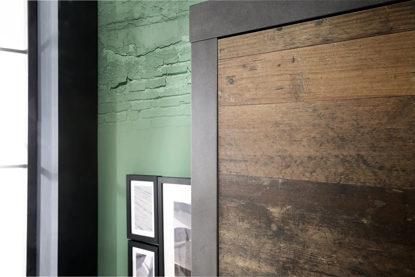 Garderoben-Set Indy | Old Used Wood / Matera grau | 5-teilig | Shabby Look