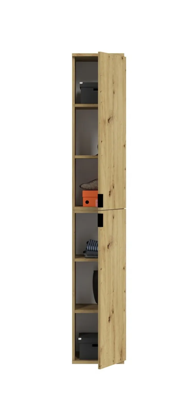 Garderoben Set Projekt X 2 | weiß Hochglanz / Artisan Eiche mit Spiegeltüren | 3-teilig