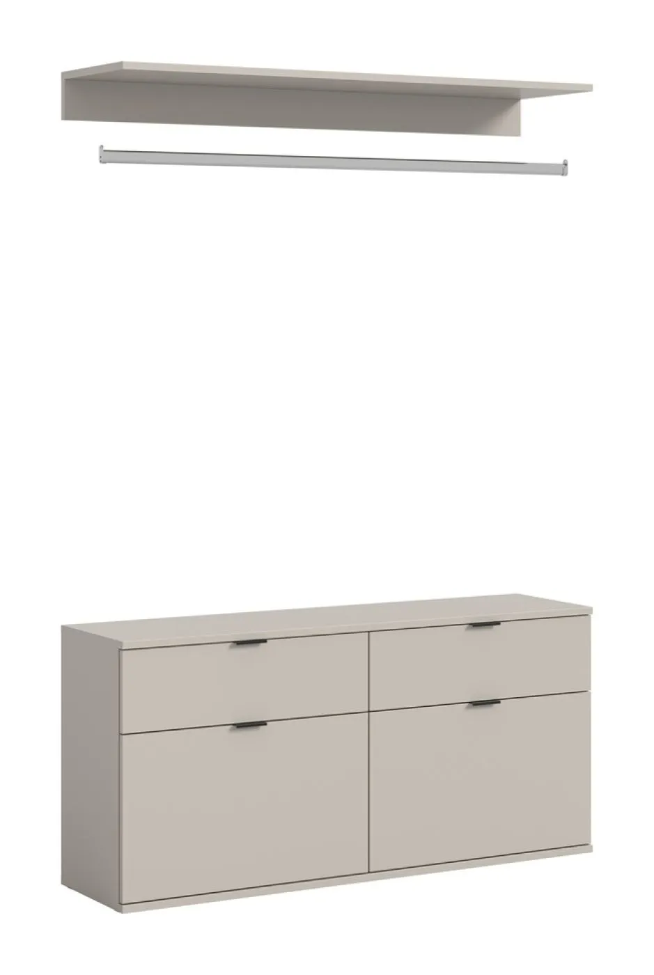 Garderoben Set Projekt X 3 | Kaschmir / Spiegeltüren | 3-teilig