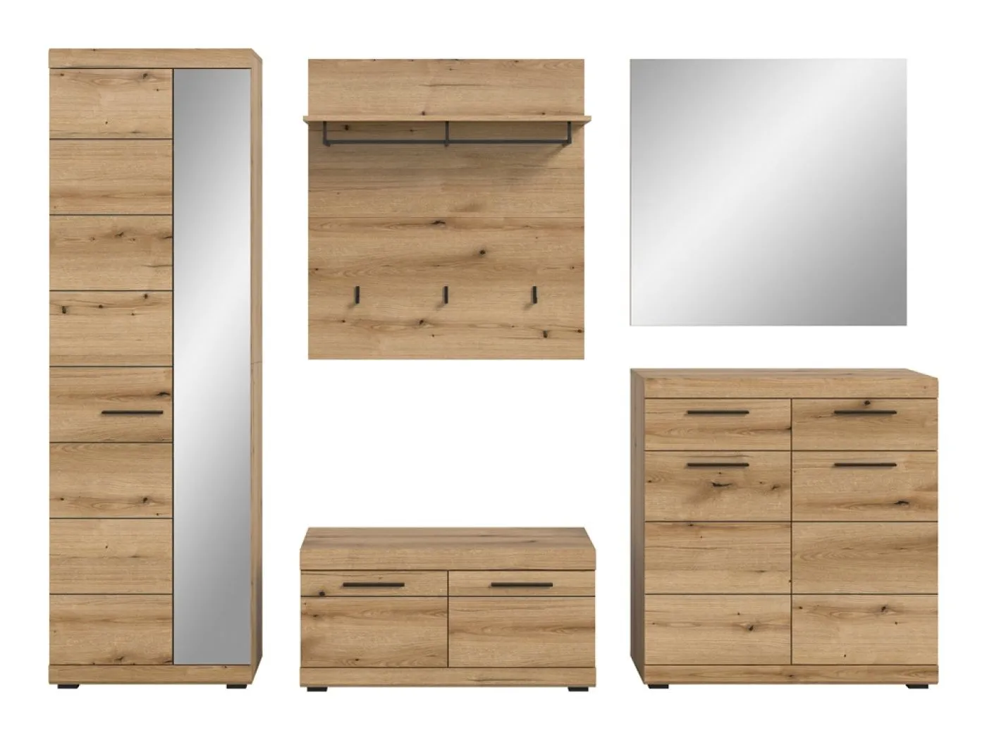 Garderoben-Set Scout | Evoke Oak | 5-teilig
