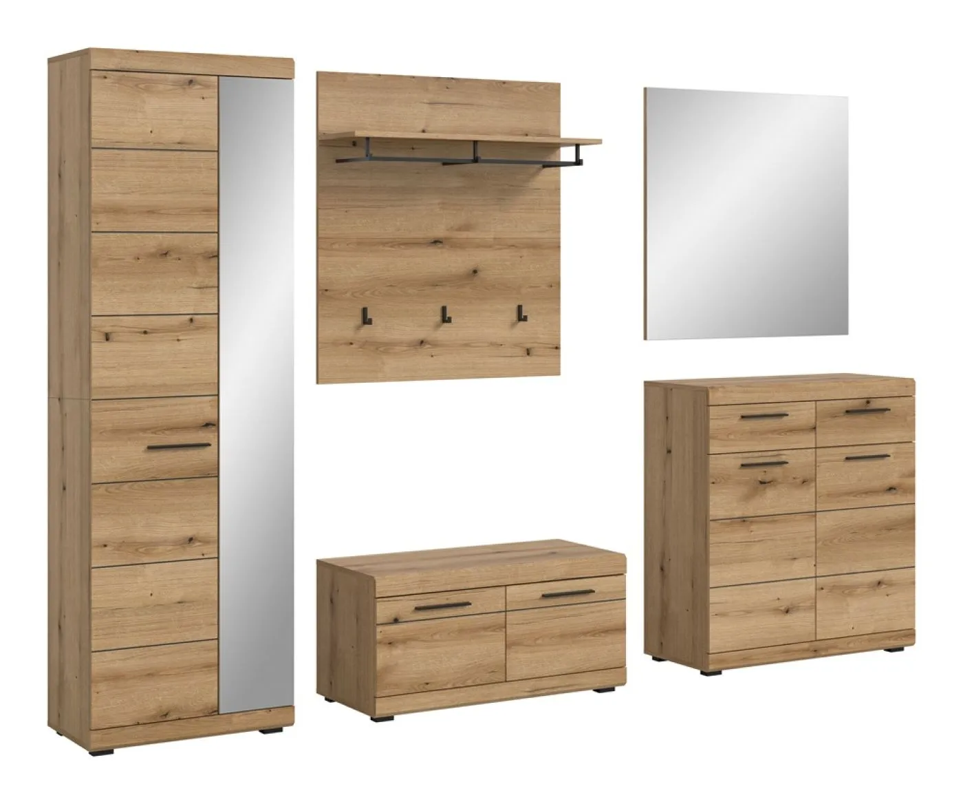 Garderoben-Set Scout | Evoke Oak | 5-teilig | ohne Sitzkissen
