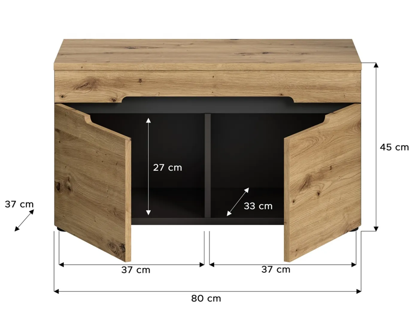 Garderobenbank Sitzbank Canu | grau /Artisan Eiche mit Kissen