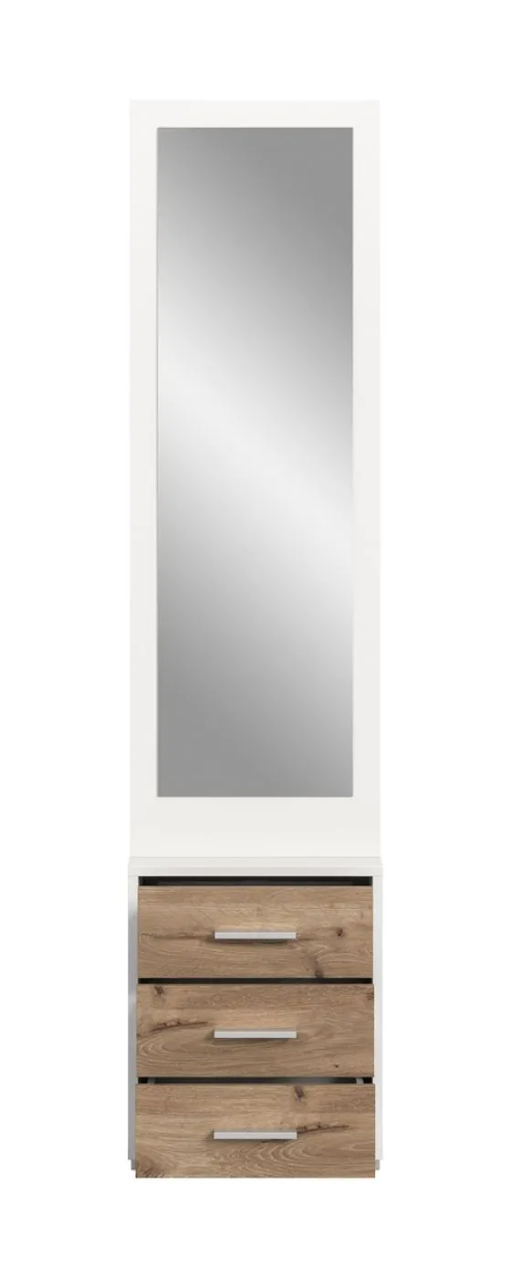 Garderobenkombination Kompaktgarderobe Polo | weiß / Nox Oak