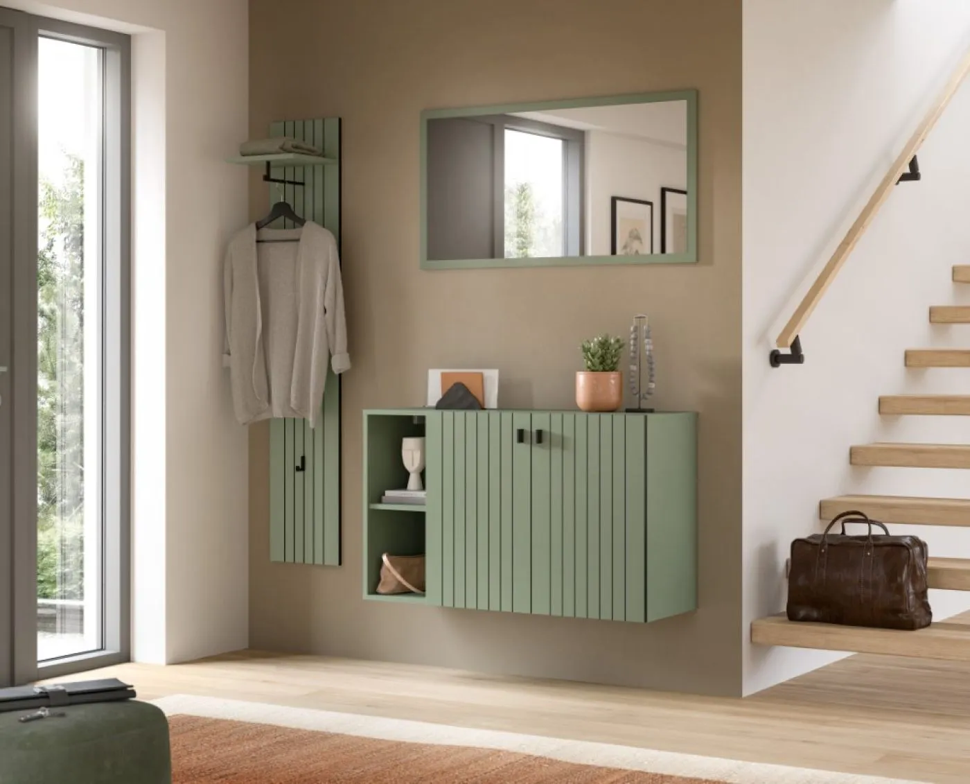 Garderobenpaneel Station | Smoke Green