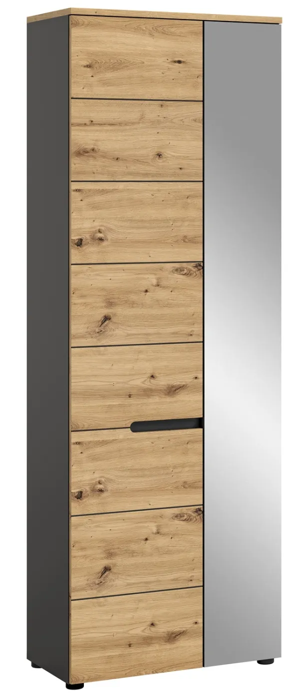 Garderobenschrank Canu | grau / Artisan Eiche