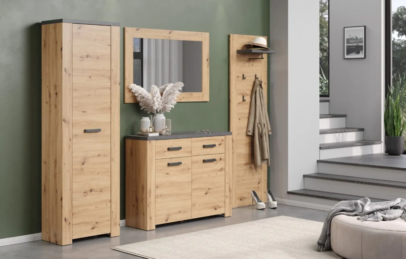 Garderobenschrank Follow | Artisan Eiche / Matera grau
