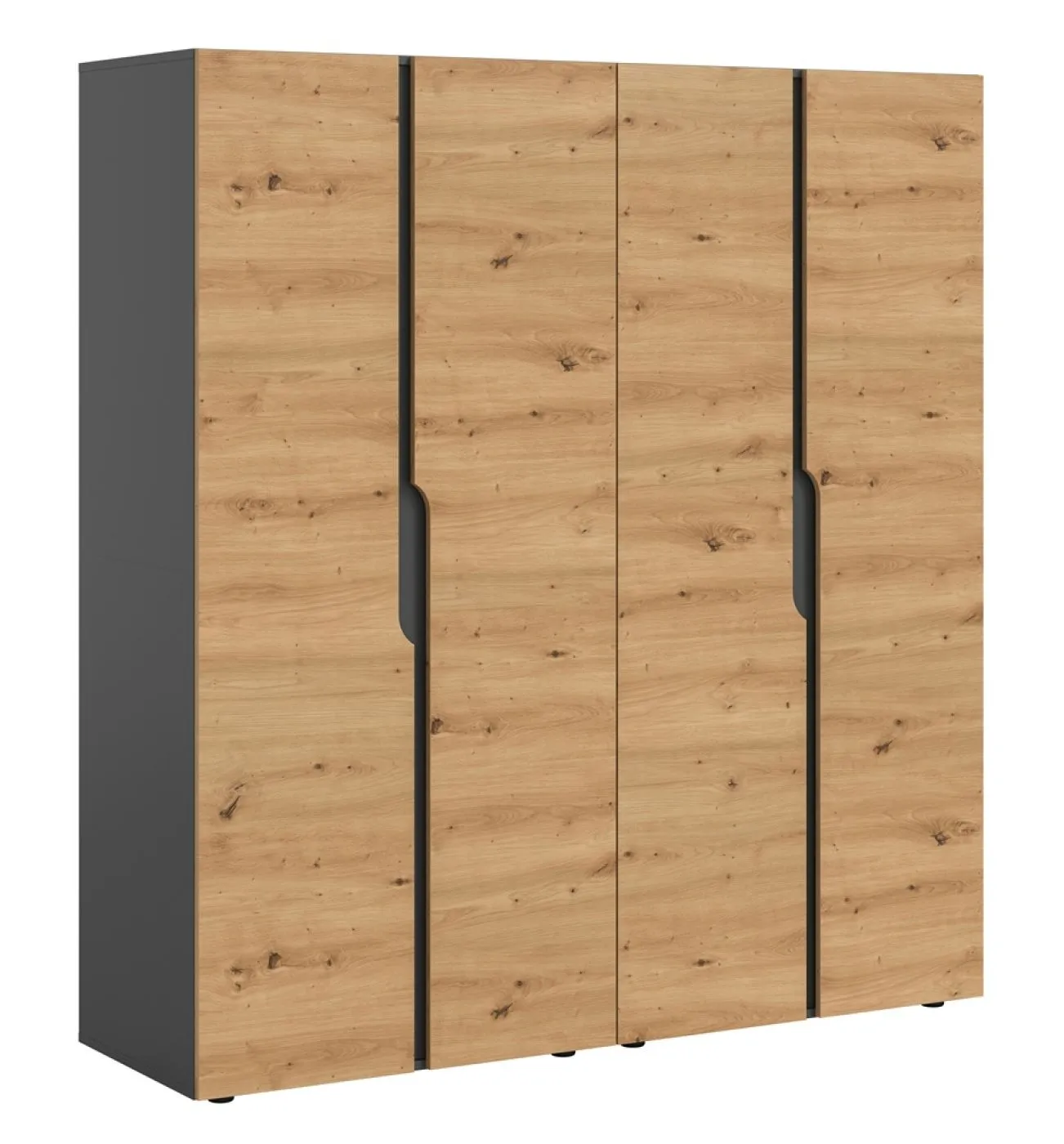 Garderobenschrank Schrank Anga | 2-teilig | Anthrazit / Artisan Eiche