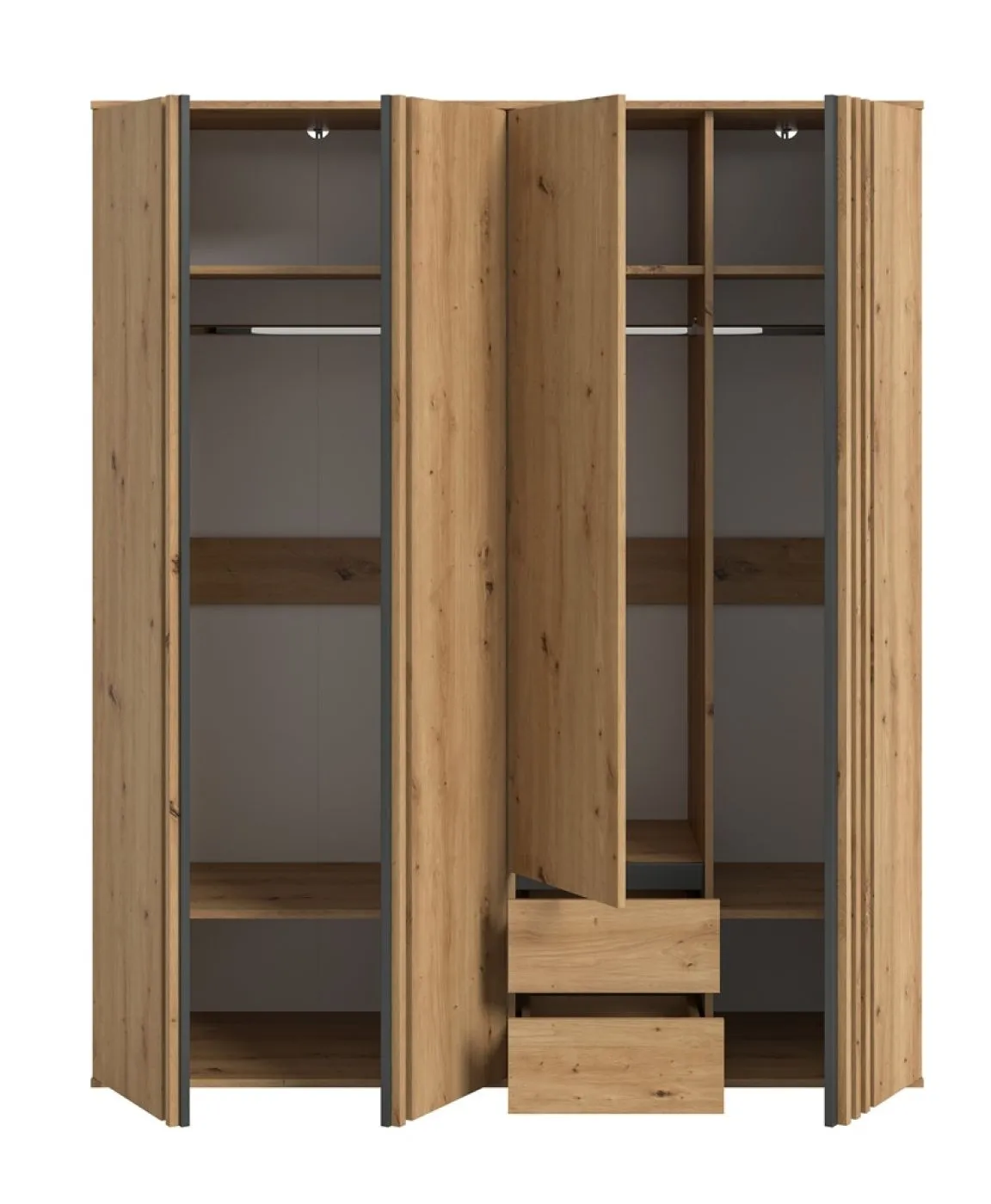 Garderobenschrank Kleiderschrank Tofta | 2-teilig | Artisan Eiche