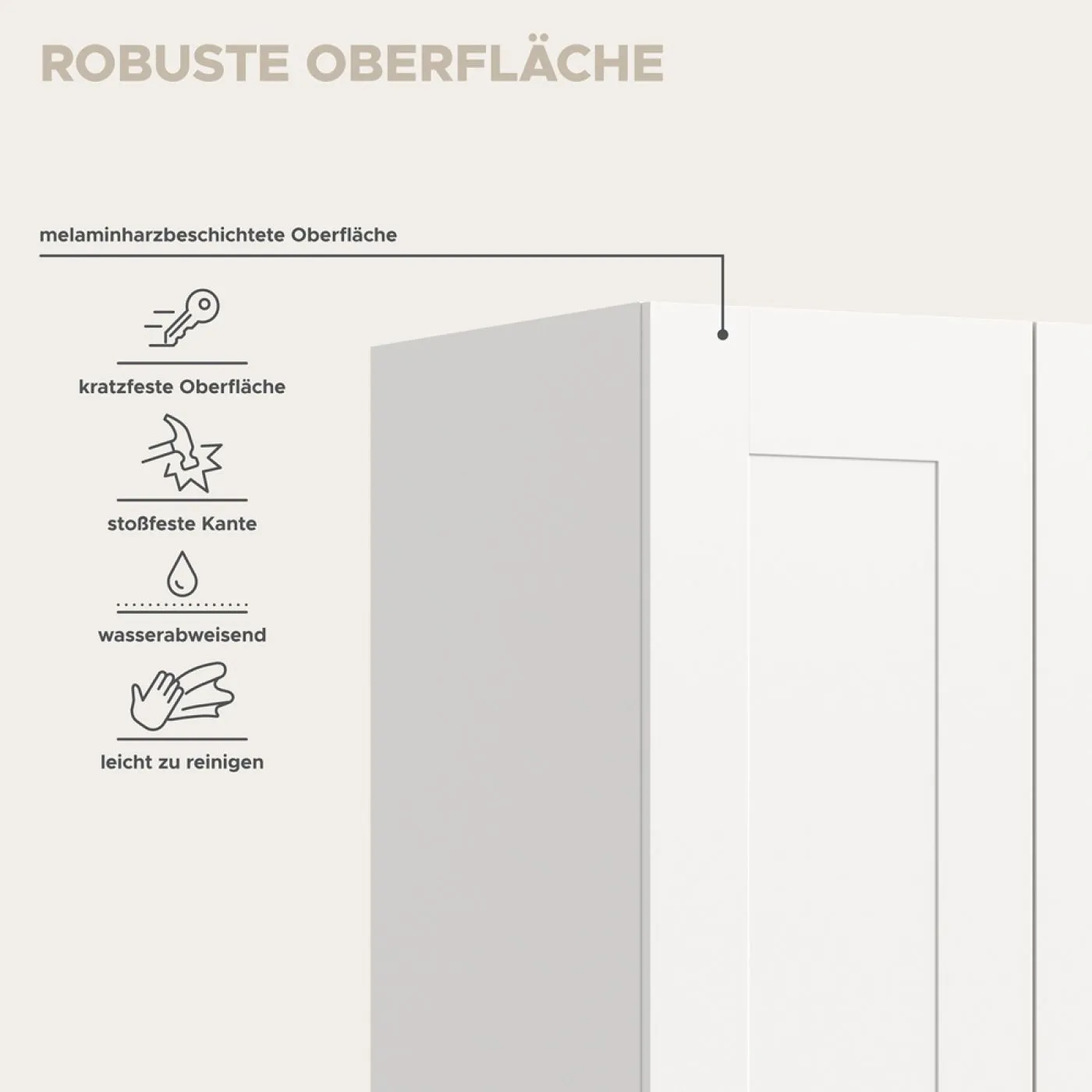 Garderobenschrank Kleiderschrank Visby | 3-teilig | weiß