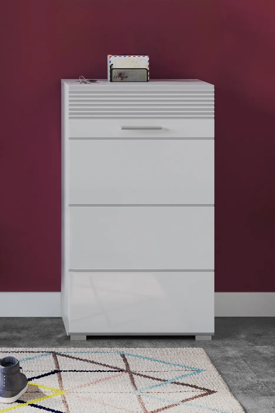 Garderobenschrank Linus | weiß Hochglanz