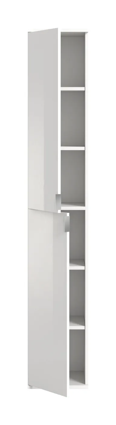 Garderobenschrank Projekt X 1 | Kombination | weiß Hochglanz / Spiegeltüren | 2-teilig