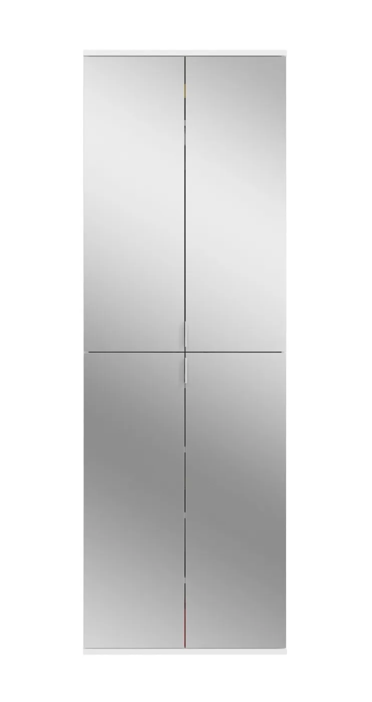 Garderobenschrank Projekt X 2 | Kombination | weiß Hochglanz | Spiegeltüren | 2-teilig