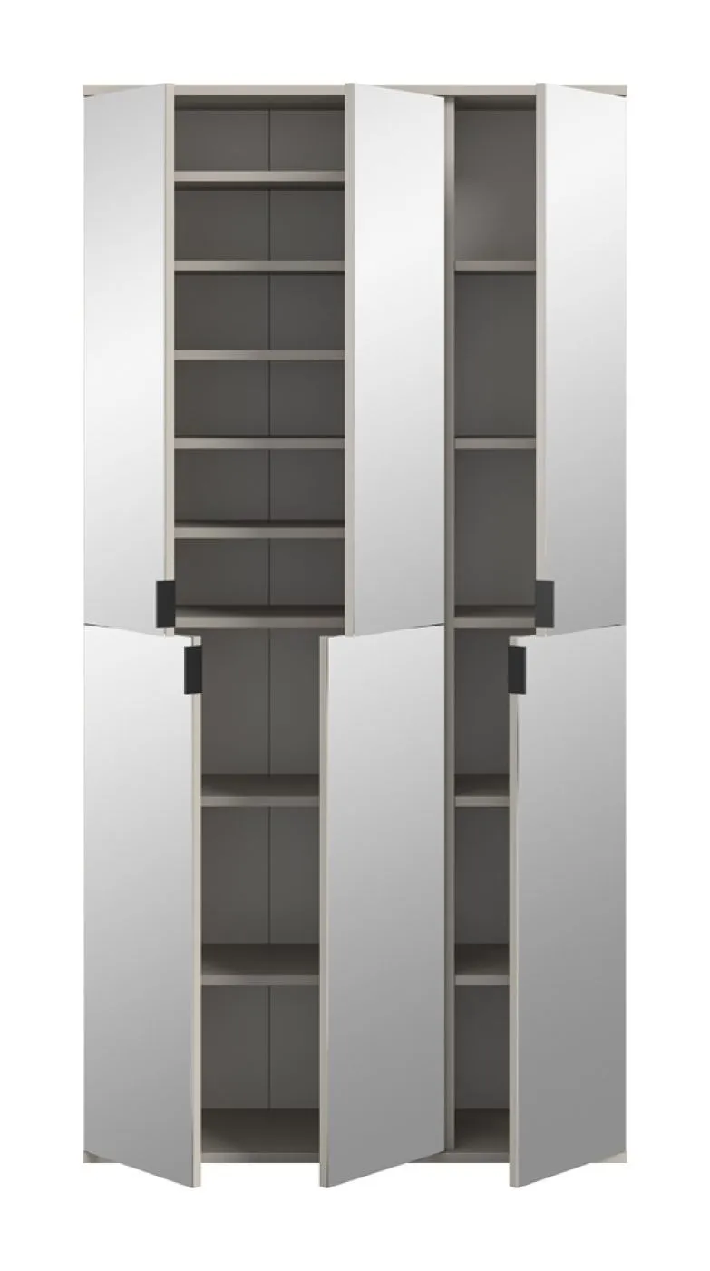 Garderobenschrank Set Projekt X | Kaschmir | Spiegeltüren | 2-teilig
