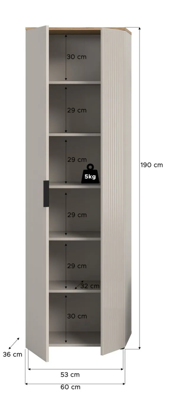 Garderobenschrank Slide | Kaschmir / Evoke Oak