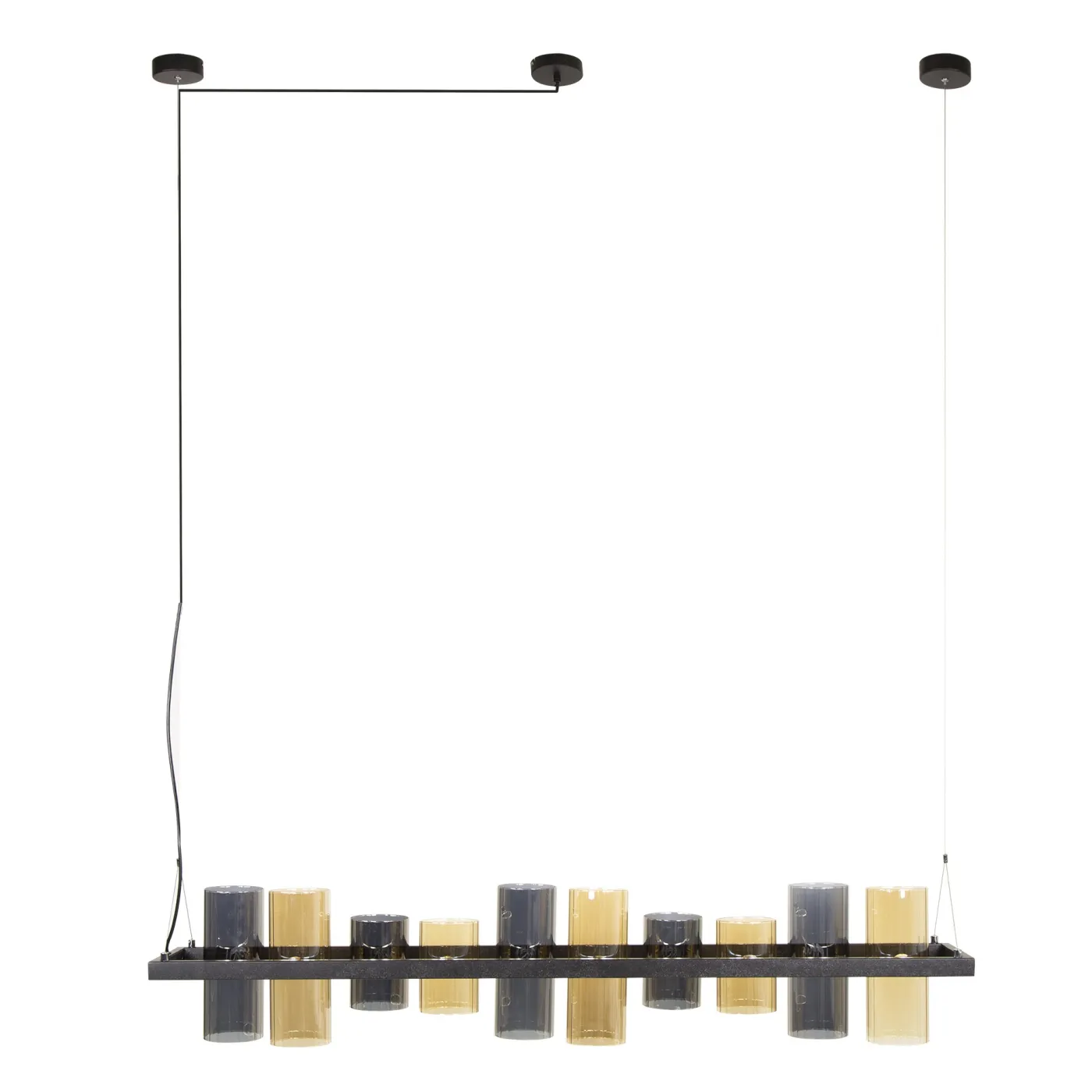 Hängelampe Badi | 10 Leuchten | Glasschirme | Artic schwarz