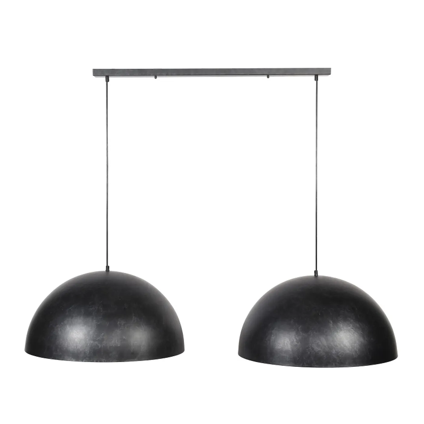 Hängelampe Natea 2 Leuchten | Halbkugelschirm | charcoal grau