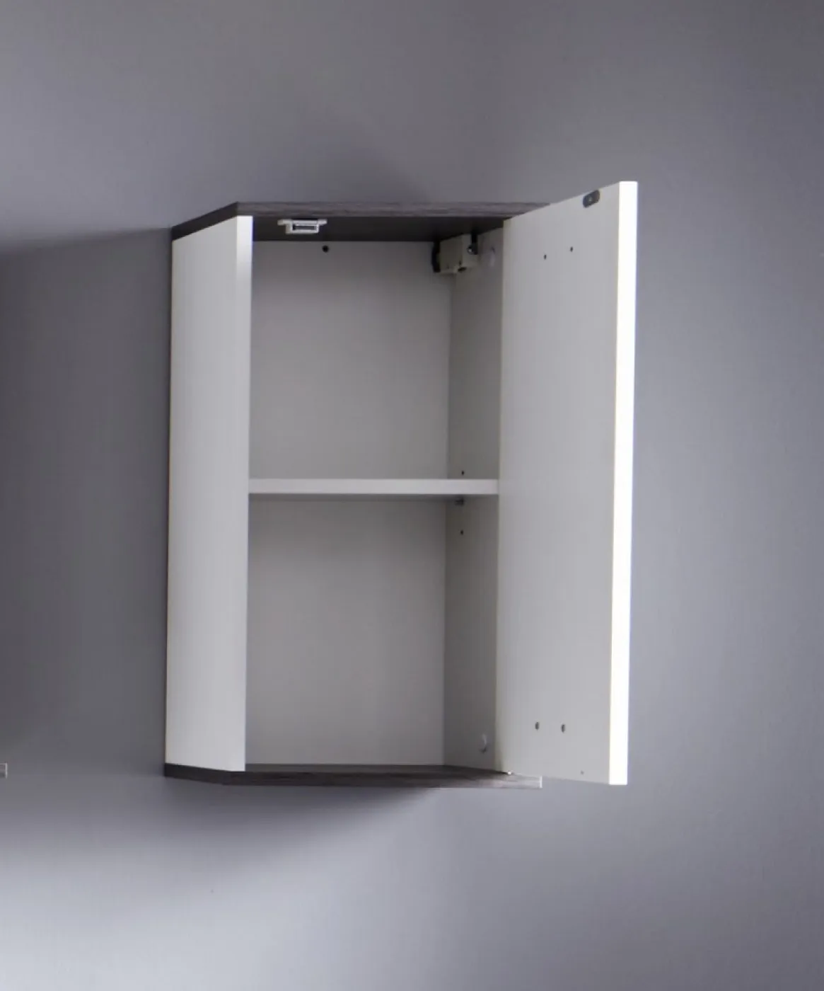 Hängeschrank California | weiß / rauchsilber