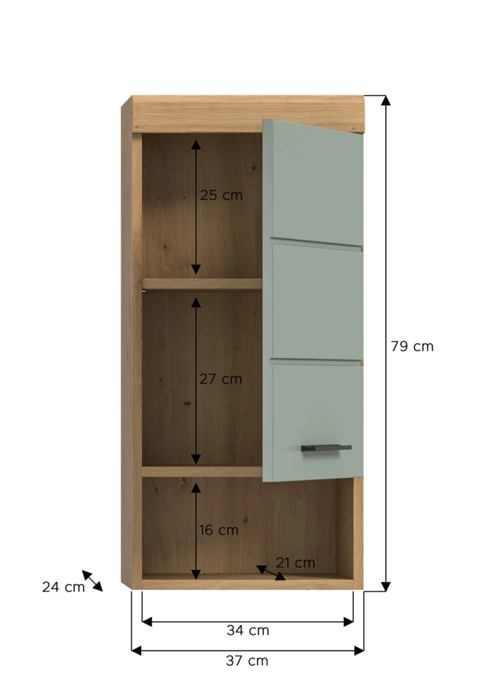 Hängeschrank Scout | Salbei / Artisan Eiche