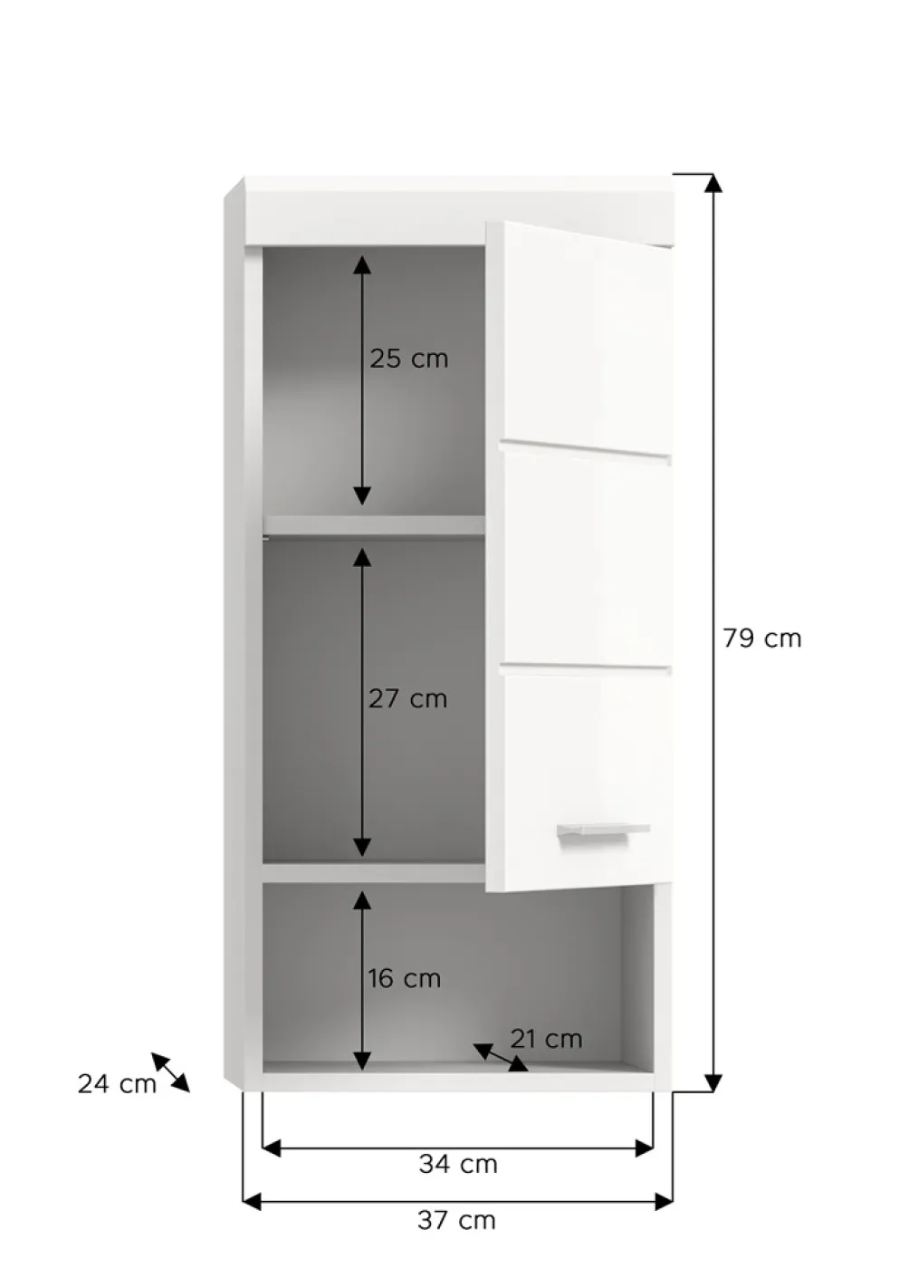 Hängeschrank Scout | weiß Hochglanz / weiß